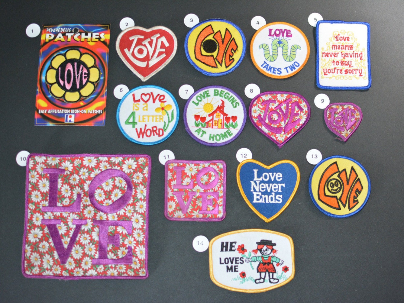 Love Iron-on Vintage Embroidered Clothing Patches for Jacket