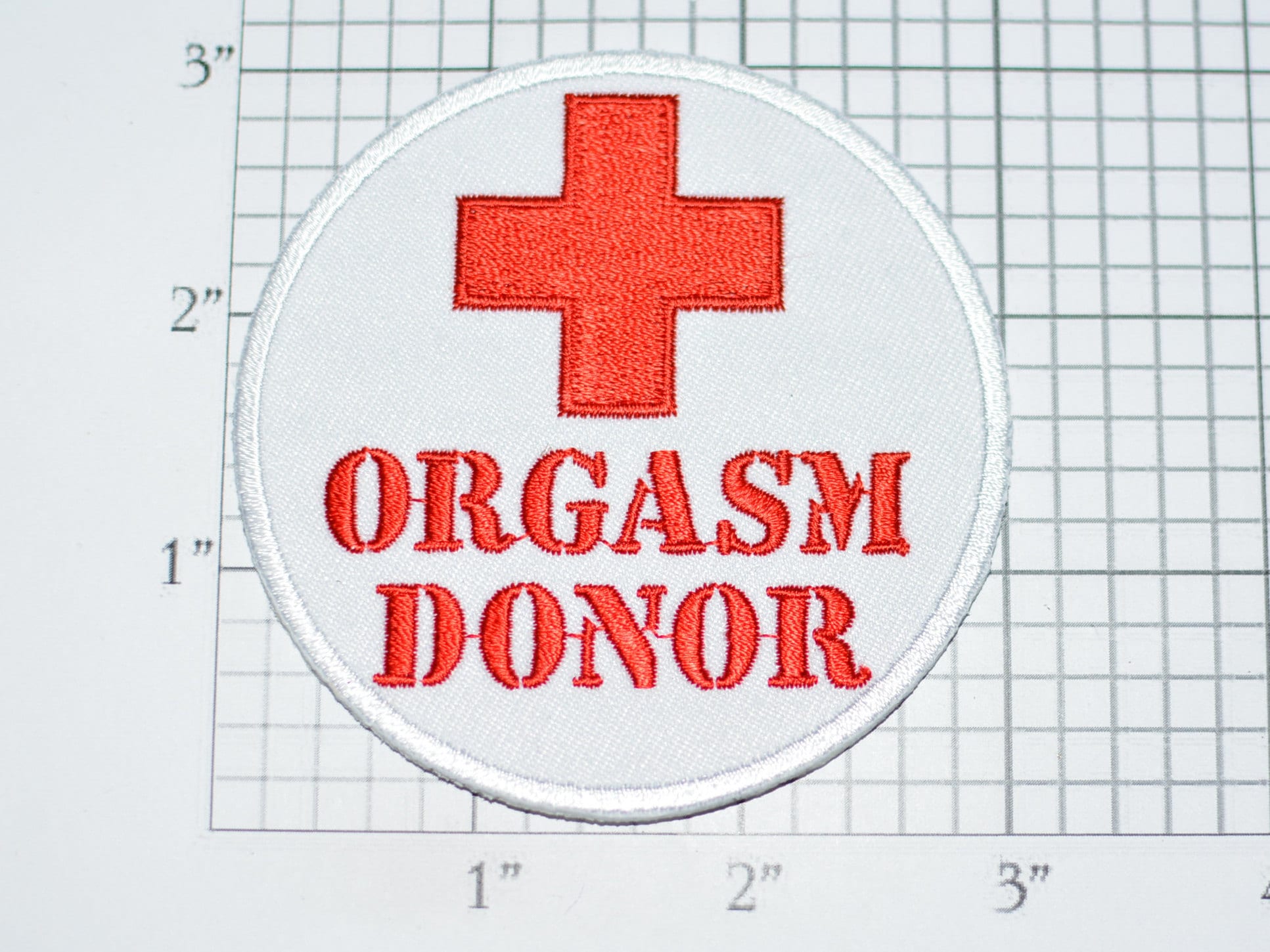 Orgasm Donor Iron-On Embroidered Clothing Patch for Jeans Jacket Vest Shirt  Hat Funny Naughty Flirty Sexy Dirty Adult Humor Provocative t03h