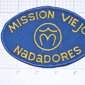 Mission Viejo Nadadores Swimming Diving Club RARE Vintage Sew-on Embroidered Clothing Patch California Training Marguerite Acquatic Center