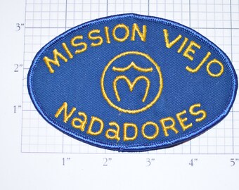 Mission Viejo Nadadores Swimming Diving Club RARE Vintage Sew-on Embroidered Clothing Patch California Training Marguerite Acquatic Center