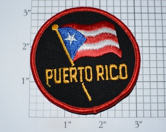Puerto Rico Iron-On Vintage Embroidered Travel Patch Emblem Badge Flag Tourist Trip Souvenir Gift Idea Collectible Vacation Holiday Keepsake