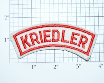 KRIEDLER Sew-On Vintage Embroidered Clothing Patch Rocker Tab Text Motorcycle Biker Jacket Vest Shirt Motorbike Name Tag Emblem Logo e29L