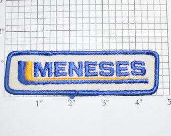 MENESES Iron-On Vintage Clothing Patch for Uniform Shirt Jacket Hat Emblem Logo Insignia Employee Worker Contractor Company Surname Name