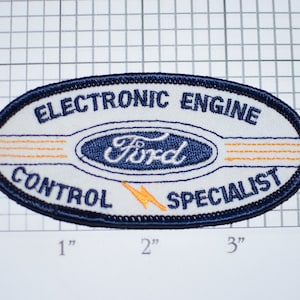 Ford Electronic Engine Control Specialist Rare Sew-On Embroidered Clothing Patch for Auto Mechanic Uniform Shirt Jacket Car Service Garage