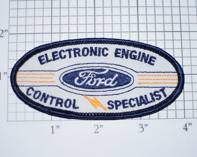 Ford Electronic Engine Control Specialist Rare Sew-On Embroidered Clothing Patch for Auto Mechanic Uniform Shirt Jacket Car Service Garage