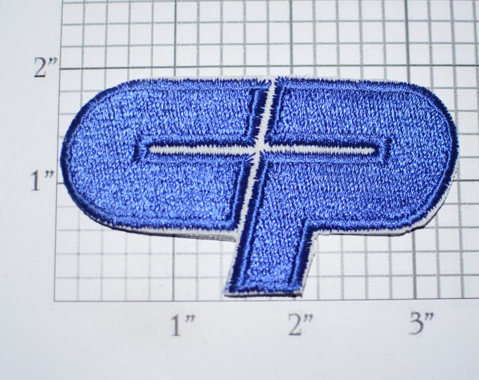 CP Blue Iron-on Vintage Embroidered Clothing Patch Emblem in Good Condition for Uniform Shirt Vest Logo Insignia Crest Text Letter Monogram