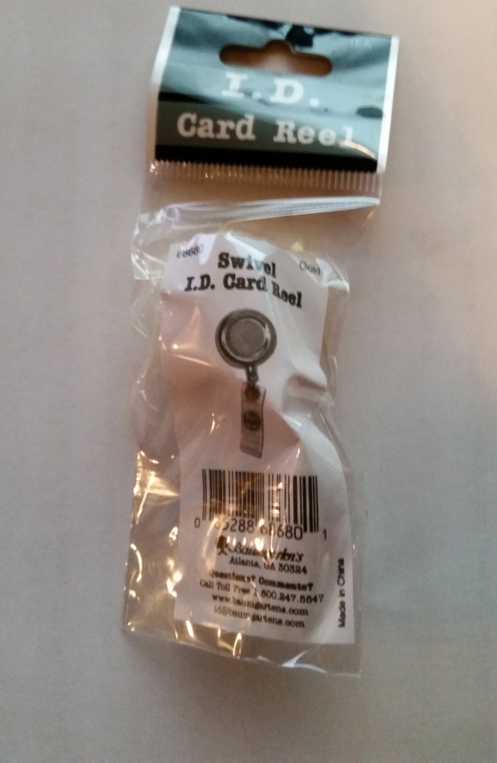 Baumgartens Gold Retractable Id Badge Reel Doctor Lawyer Nurse