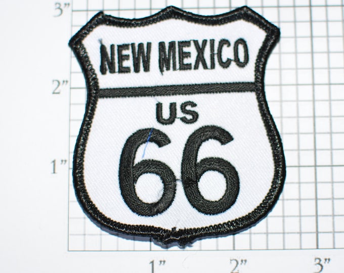 New Mexico US ROUTE 66 Iron-On Embroidered Patch USA Travel Road Trip Highway Sign Gallup Grant Los Lunas Albuquerque Moriarty Santa Rosa