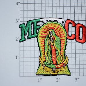 Mexico Lady of Guadalupe Virgin Mary Iron-On Embroidered Clothing Patch Travel Trip Souvenir Collectible Christian Religious Emblem Logo