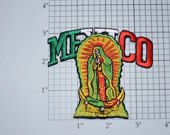 Mexico Lady of Guadalupe Virgin Mary Iron-On Embroidered Clothing Patch Travel Trip Souvenir Collectible Christian Religious Emblem Logo