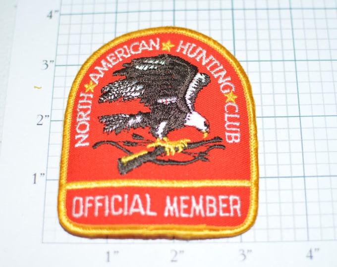 North American Hunting Club Official Member Vintage Iron-on Embroidered Patch Rifle Bow and Arrow Eagle Badge Collectible Emblem Keepsake