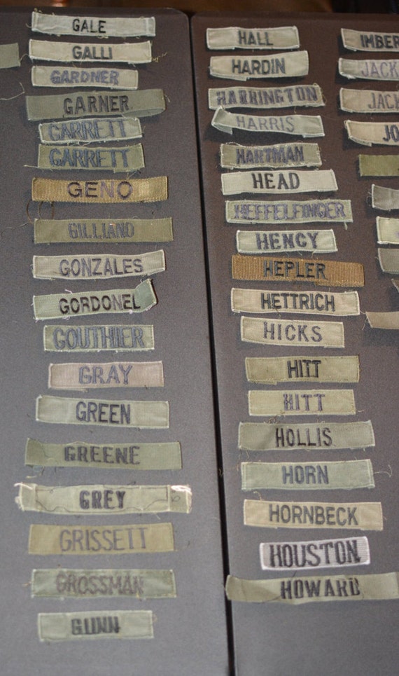 US Army Name Tape Patches Vintage Uniform Takeoffs Etsy