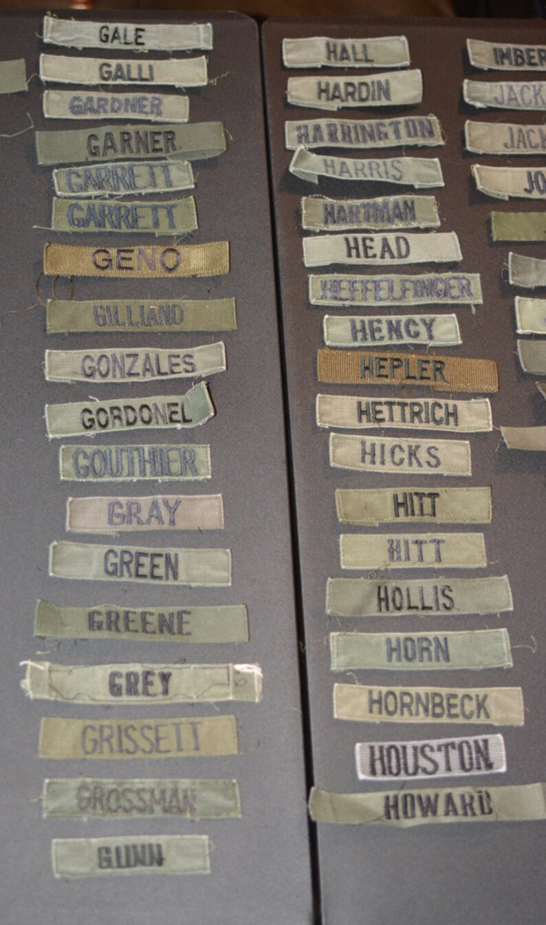 US Army Name Tape Patches Vintage Uniform Takeoffs Etsy