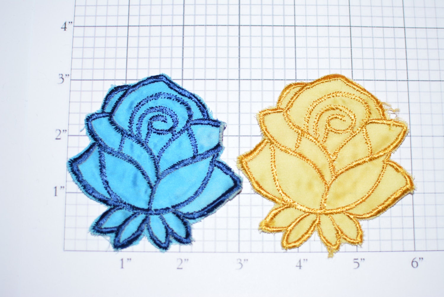 Embroidery 3d Blue Rose Ivory Flower Patch Applique Diy - Temu