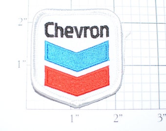 Chevron Iron-On Embroidered Vintage Clothing Patch circa early 1970s Oil Gas Service Station For Uniform Jacket Vest Shirt Hat Garage s15