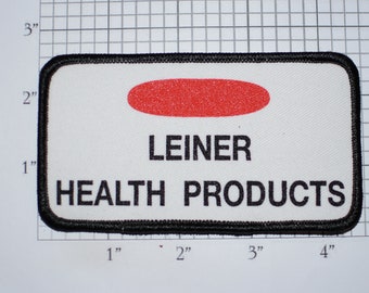 Leiner Health Products Vintage Embroidered Clothing Patch Uniform Shirt Jacket Hat Emblem Logo Insignia Contractor Name Text