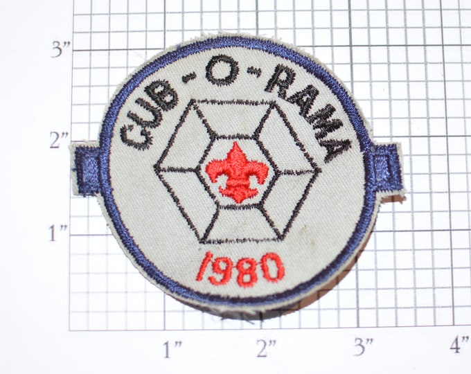 Cub-O-Rama 1980 Vintage Embroidered Sew-on Clothing Applique Patch Cub Boy Scouts BSA Uniform Shirt Vest Hat Sewing Emblem Badge Keepsake