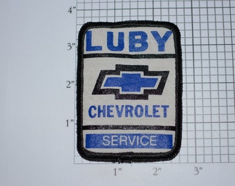 Luby Chevrolet Service (Dirty and/or Distressed) Vintage Sew-on Embroidered Clothing Patch for Uniform Shirt Jacket Vest Emblem Car Dealer
