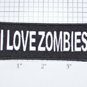 I Love Zombies Iron-on Embroidered Clothing Patch for Shirt Jacket Jeans Backpack Hat Gift Idea Undead Walking Dead Cosplay Costume