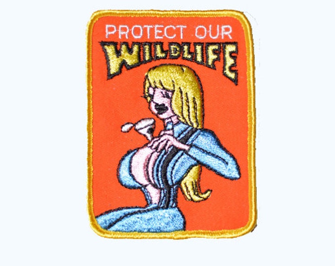 Protect Our Wildlife Sew-on Patch Vintage Patch Embroider Patch Jacket Patch Jeans Patch Backpack Patch Funny Patch Cute Patch Applique s5
