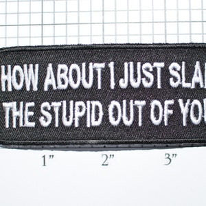 How About I Just Slap The Stupid Out of You, Funny Iron-on Patch Biker Patch Jacket Patch Vest Patch Motorcycle Patch Jeans Patch oz1