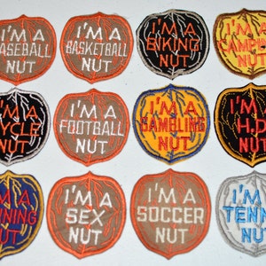 I&#39;m A Nut Funny Vintage Embroidered Patches Sew-on Clothing Patch for Jacket Patch Jeans Patch Backpack Patch Vest Patch f1