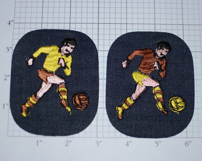 Football (Soccer) Player Iron-on Denim Embroidered Clothing Patch Sport Athlete Jacket Vest Jersey Shirt Player Apparel Gift Idea Fun Logo