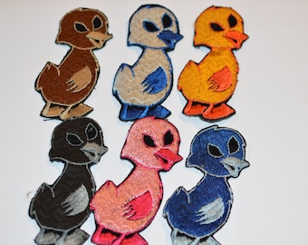 Cute Duckling Sew-On Applique Vintage Embroidered Clothing Patch For Jacket Shirt Backpack Jeans Kids Pajamas Fun Animal Duck Duckie Emblem