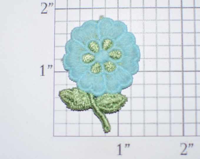 Blue Flower Vintage Sew-on Embroidered Clothing Patch Applique for Craft Project Jacket Shirt Dress Hat Girl Clothes Hole Repair Cover Up