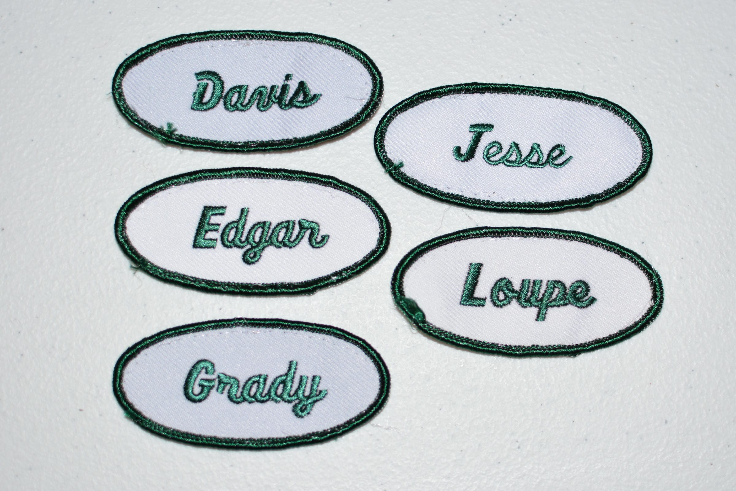 Green Recycled Embroidered Clothing Name Patch for Mechanic