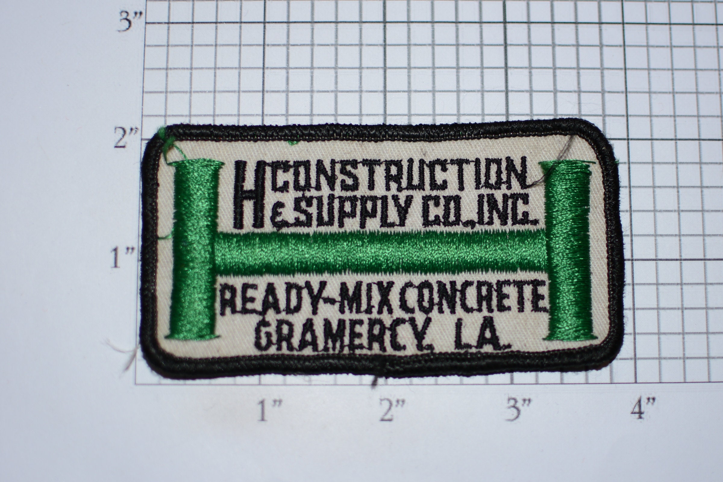 H Construction Supply Co Inc Ready Mix Concrete Gramercy Louisiana Sew On Embroidered Vintage Patch Uniform Shirt Jacket Vest Contractor