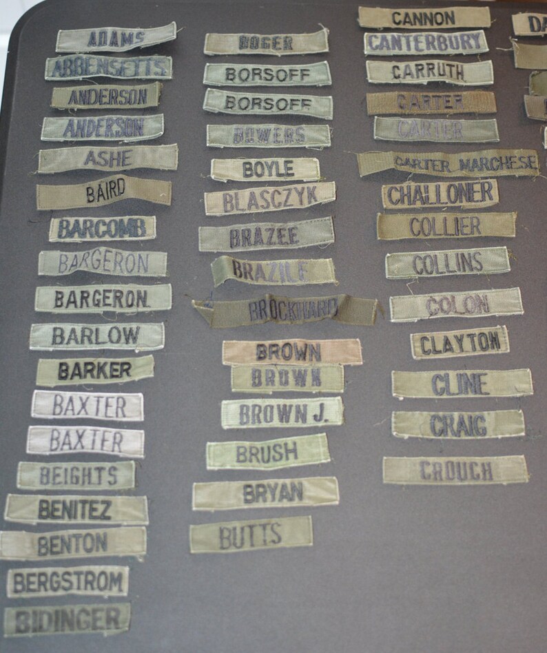 Military US Army Soldier Name Tape Patches Vintage Uniform Etsy