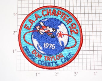 EAA (Experimental Aircraft Association) 1976 Chapter 92 Orange County California Don Taylor Vintage Embroidered Clothing Patch Logo Keepsake
