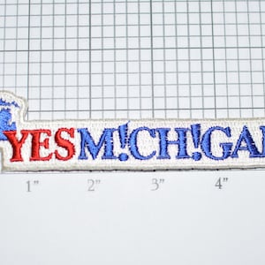 Yes Michigan Vintage Iron-On Embroidered Patch Souvenir Trip Memorabilia Travel Patch Holiday Vacation Gift Jacket Patch Hat Patch e21a