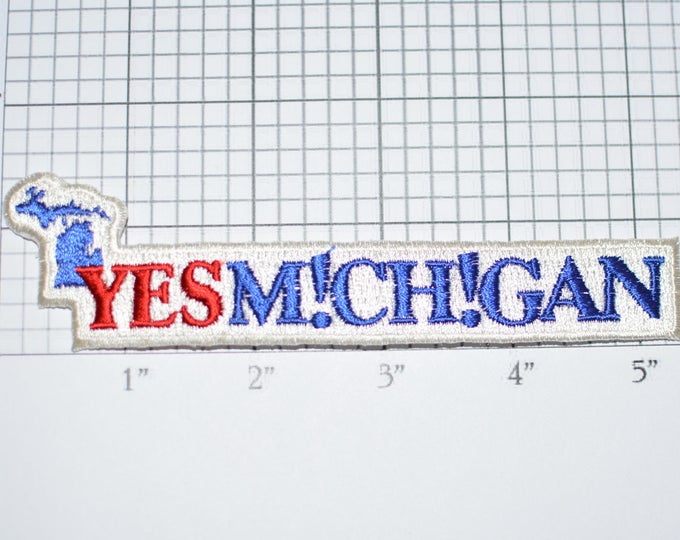 Yes Michigan Vintage Iron-On Embroidered Patch Souvenir Trip Memorabilia Travel Patch Holiday Vacation Gift Jacket Patch Hat Patch e21a