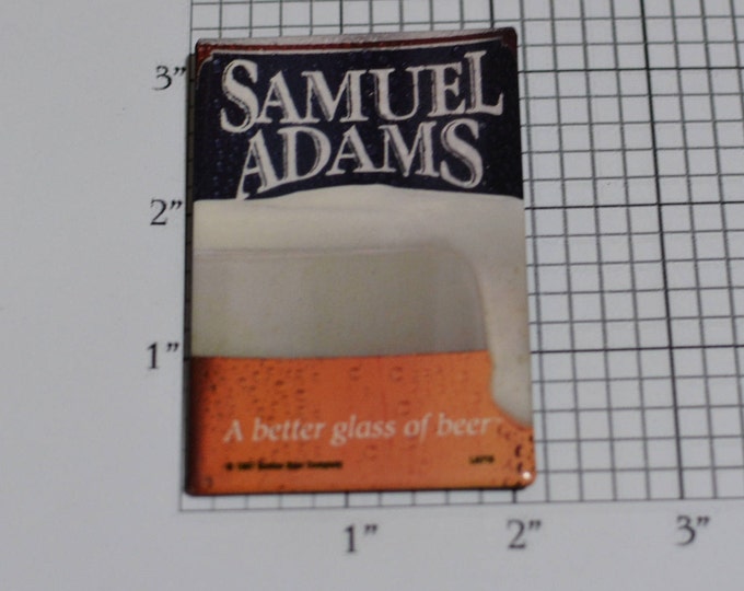 Samuel Adams, A Better Glass of Beer RARE Vintage Pinback Button 1997 Beer Advertising Breweriana Collectible Memorabilia