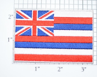 Hawaii State Flag Vintage Embroidered Iron-on Travel Patch Holiday Trip Souvenir Gift Idea Memento Keepsake Jacket Patch Backpack Patch e25o