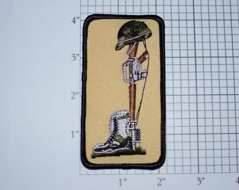 Field Cross Iron-on Embroidered Clothing Patch Military Fallen Solider Remembrance Armed Service Memorabilia Biker Jacket Vest Emblem Vet