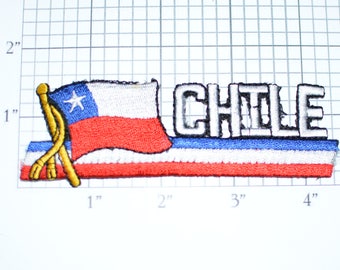 Chile Iron-On Vintage Embroidered Travel Patch Emblem Badge Flag Tourist Trip Souvenir Gift Idea Collectible Vacation Holiday e25b