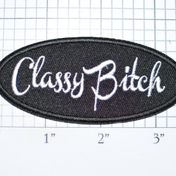 Classy Bitch Iron-On Embroidered Clothing Patch Motorcycle Biker Jacket Vest Shirt Lady Rider Novelty Badge Purse DIY Clothes Sewing t03e