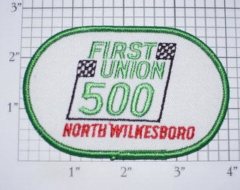 First Union 500 North Wilkesboro Speedway (North Carolina) Closed in 1996 Vintage Embroidered Patch Event Souvenir Emblem for Racing Fan