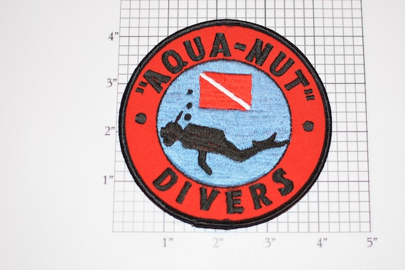 Aqua Nuts Divers Scuba Club Vintage Sew On Embroidered Etsy
