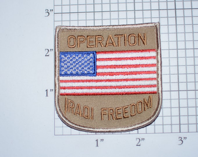 Operation Iraqi Freedom Iron-on Embroidered Clothing Patch Military Veteran Armed Service Memorabilia Biker Jacket Vest Emblem Vet Gift Idea