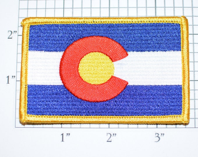 Colorado State Flag CO Iron-On Embroidered Clothing Patch Emblem Badge Travel Trip Souvenir Gift Idea Collectible Vacation Keepsake Woven