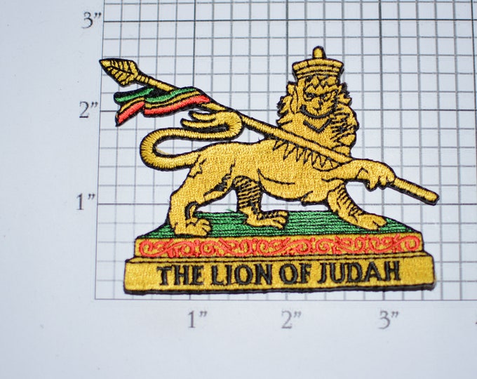 Lion Of Judah Ethiopia Iron-On Embroidered Clothing Patch Emblem Badge Flag Tourist Trip Souvenir Gift Idea Collectible Logo Rastafari Rasta