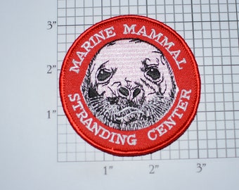 Marine Mammal Stranding Center (Harp Seal Artwork) Sew-On Vintage Embroidered Clothing Patch Brigantine New Jersey NJ Collectible Emblem