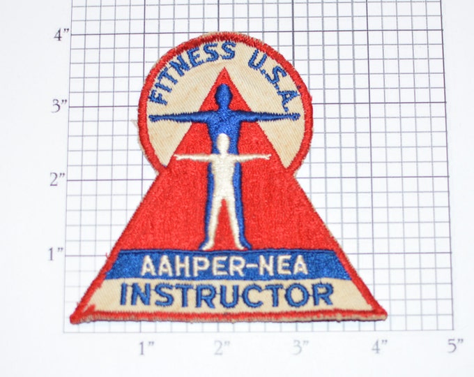 Fitness USA AAHPER-NEA Instructor (American Association for Health, Physical Education and Recreation) Vintage Embroidered Clothing Patch