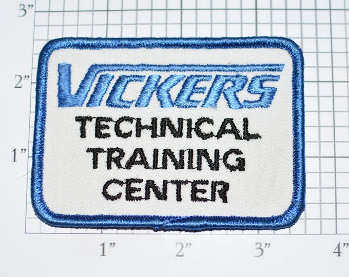 Vickers Technical Training Center Sew-On Embroidered Vintage Clothing Patch Vet Uniform Shirt Jacket Shirt Vest Collectible Insignia e33c