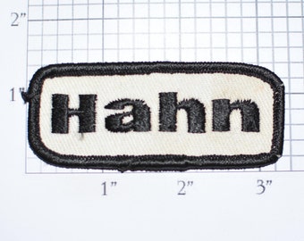 HAHN Vintage Embroidered Iron-on Clothing Patch for Jacket Shirt Vest Hat Logo Uniform Workshirt Employee Emblem Name Tag Badge e33D