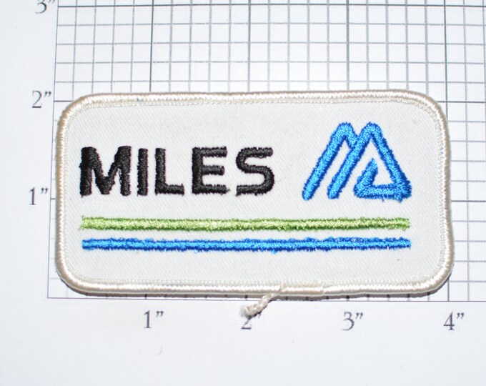 MILES Embroidered Sew-on Clothing Patch Emblem for Uniform Workshirt Jacket Employee Name Woven Work Shirt Triangular Geometric Logo